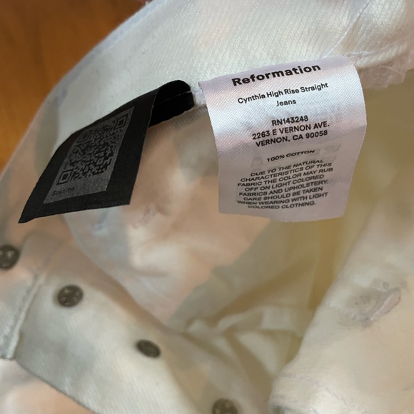 NWT reformation cynthia high rise straight jeans in flora embroidery - Picture 13 of 14